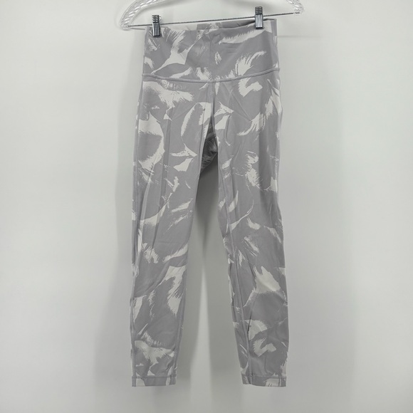 lululemon athletica Pants - Lululemon‎ Womens Flower Pop White Silver Lilac Wunder Under Hi Rise Tights